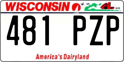 WI license plate 481PZP