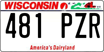 WI license plate 481PZR