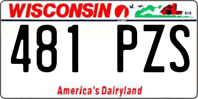 WI license plate 481PZS
