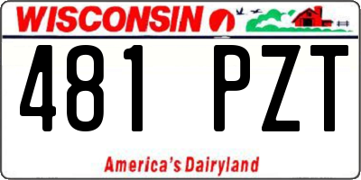 WI license plate 481PZT
