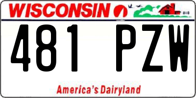 WI license plate 481PZW
