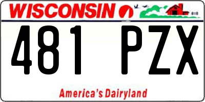 WI license plate 481PZX