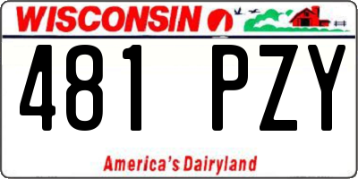 WI license plate 481PZY