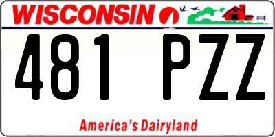WI license plate 481PZZ