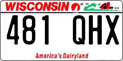 WI license plate 481QHX