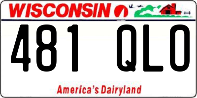 WI license plate 481QLO