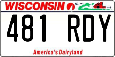 WI license plate 481RDY