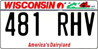 WI license plate 481RHV