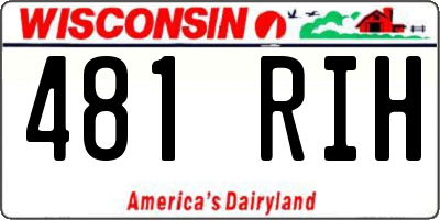 WI license plate 481RIH