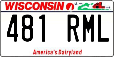 WI license plate 481RML