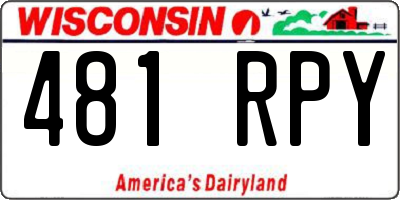 WI license plate 481RPY