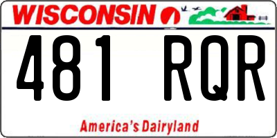WI license plate 481RQR