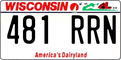 WI license plate 481RRN
