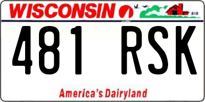 WI license plate 481RSK