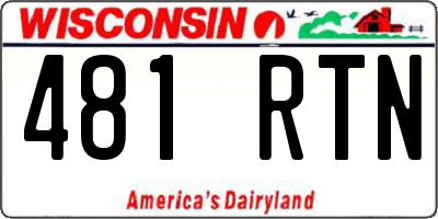 WI license plate 481RTN