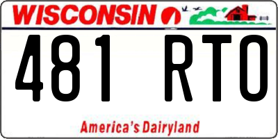 WI license plate 481RTO