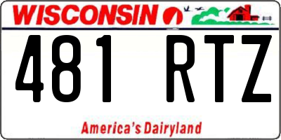 WI license plate 481RTZ
