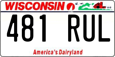 WI license plate 481RUL
