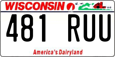 WI license plate 481RUU
