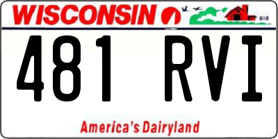 WI license plate 481RVI