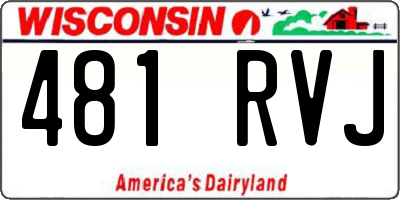 WI license plate 481RVJ