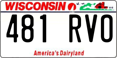 WI license plate 481RVO