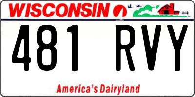 WI license plate 481RVY