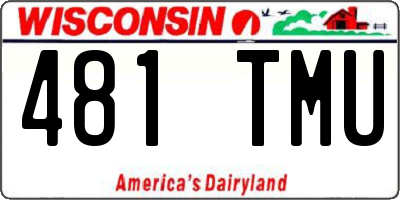 WI license plate 481TMU
