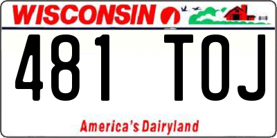 WI license plate 481TOJ