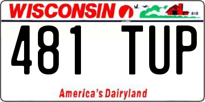 WI license plate 481TUP