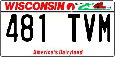 WI license plate 481TVM