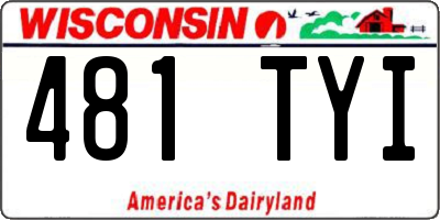 WI license plate 481TYI