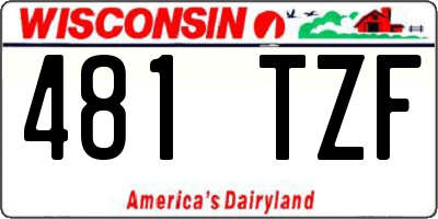 WI license plate 481TZF