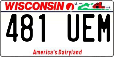 WI license plate 481UEM