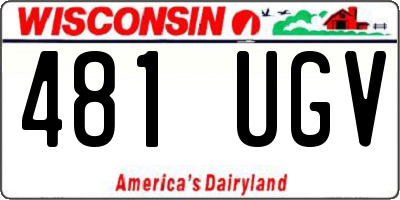 WI license plate 481UGV