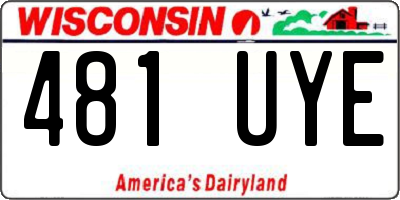 WI license plate 481UYE