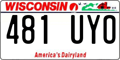 WI license plate 481UYO