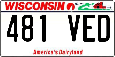 WI license plate 481VED