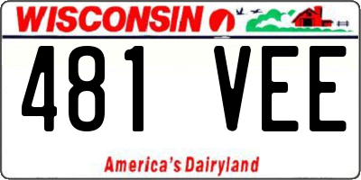 WI license plate 481VEE
