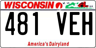 WI license plate 481VEH