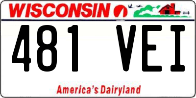 WI license plate 481VEI
