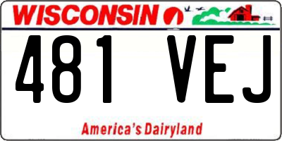 WI license plate 481VEJ