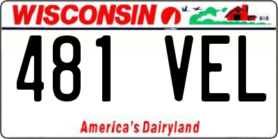WI license plate 481VEL