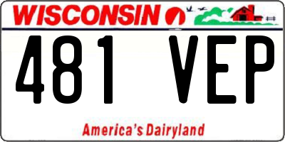 WI license plate 481VEP