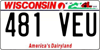 WI license plate 481VEU