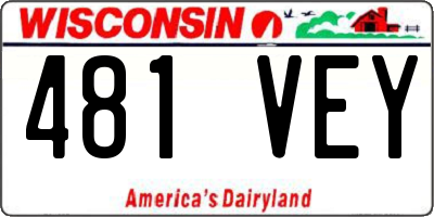 WI license plate 481VEY