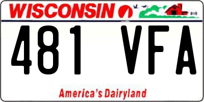 WI license plate 481VFA