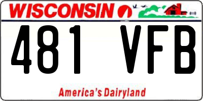 WI license plate 481VFB