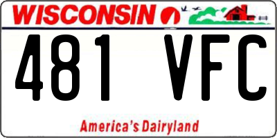 WI license plate 481VFC