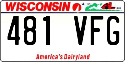 WI license plate 481VFG